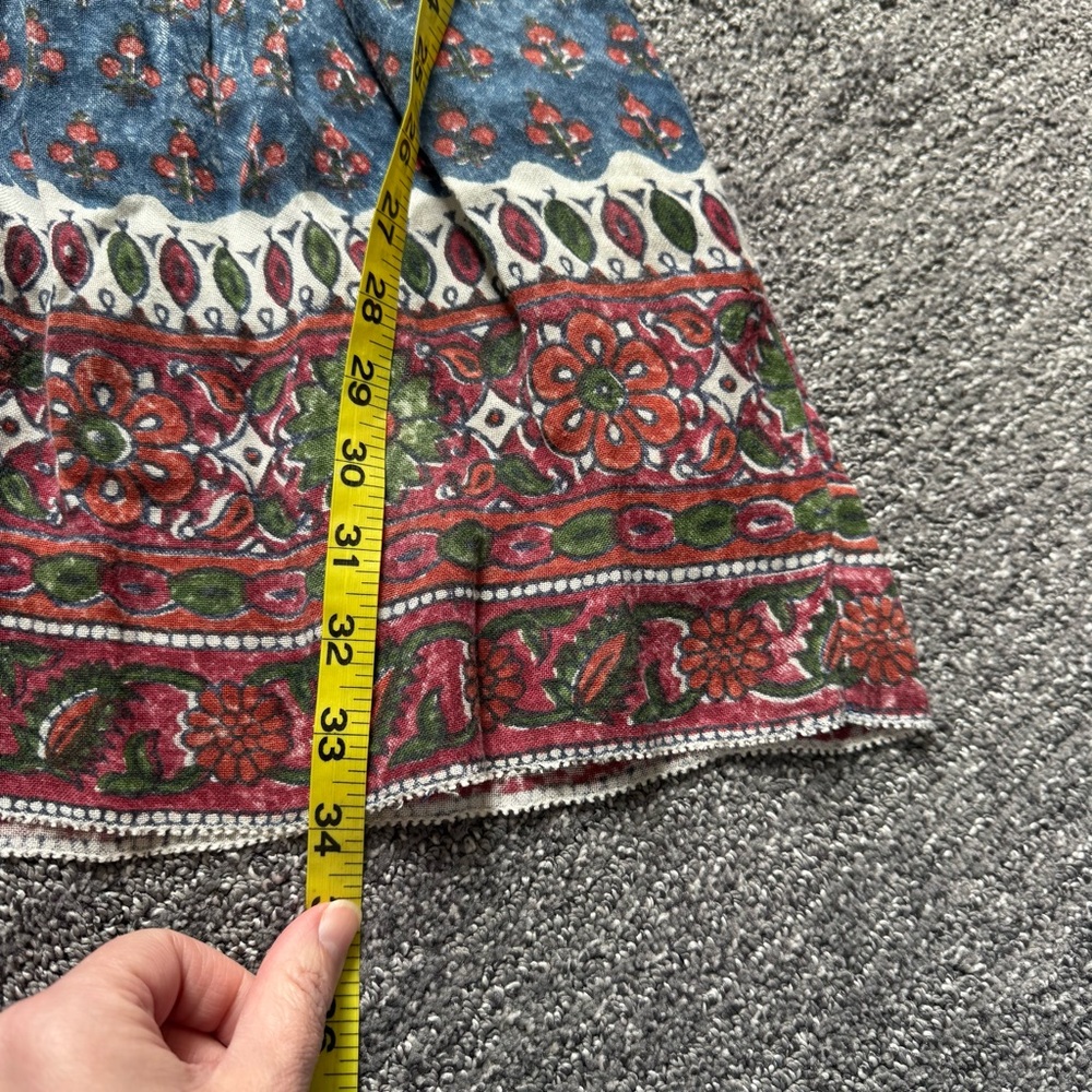 Faherty Bemini Smocked Waist Sz XS Flutter Mini Dress Boho Chic Kapu Beach Print - Picture 10 of 11